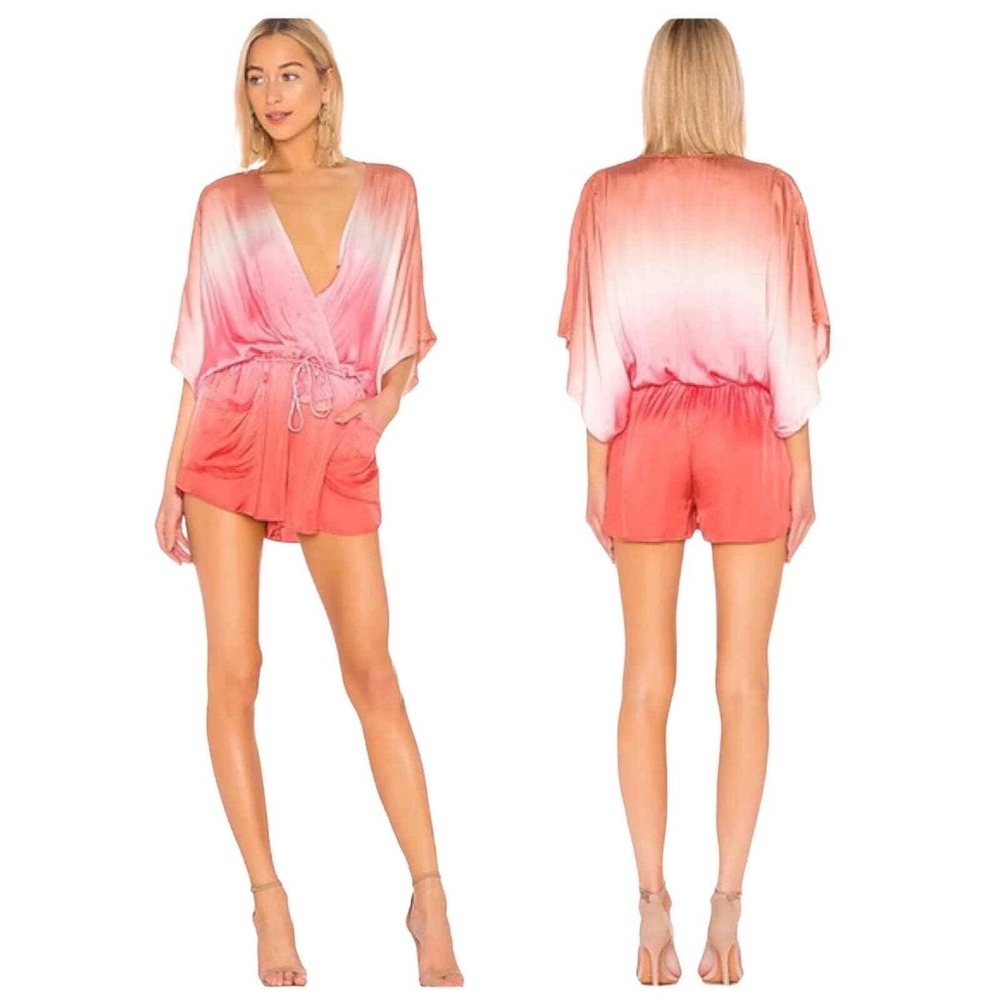 Young Fabulous & Broke Pink Ombre Kaftan Tunic  Romper Medium NWOT